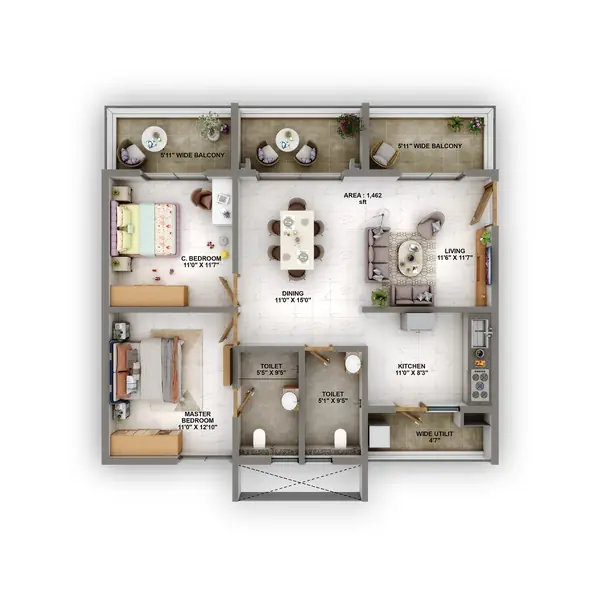 3 BHK  1681 - 2192 SqFt